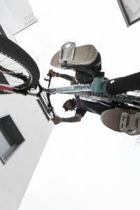 Vittorio Brumotti seen from below in mid-air, for Lotto Sport