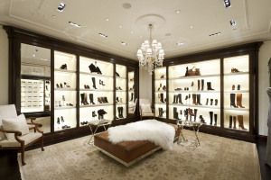 Women's shoe salon with chandelier, Ralph Lauren store, Milan