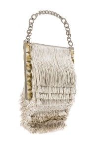 Fringed bag with chain handle, Armani test shot