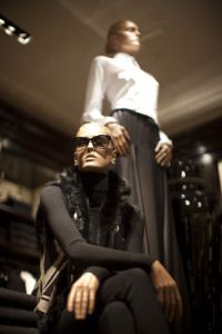 Mannequins in black and white, Ralph Lauren store, Milan