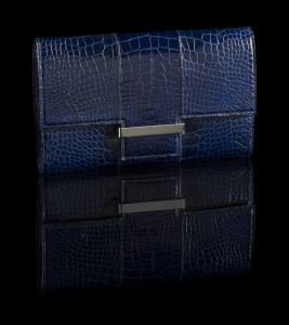 Blue crocodile clutch on black, Armani Privé F/W 2012 look book