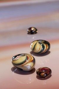 Armani/Casa glass pebbles on a marbled surface, 2014