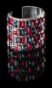 Cuff with red and blue crystals, Armani Privé F/W 2012 look book