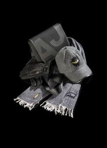 Armani Jeans scarves, gloves and cap, catalogue F/W 2012