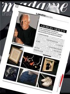 Madame Figaro page featuring Giorgio Armani, La boîte à secrets, 2013