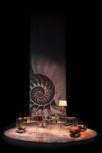 Armani/Casa display with nautilus shell print, Salone del Mobile 2014