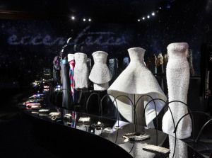Sculptural white gowns at the Giorgio Armani Eccentrico exhibition, Milan 2012
