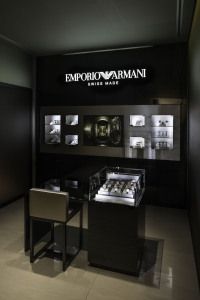 Emporio Armani Swiss Made watch display, Baselworld 2014