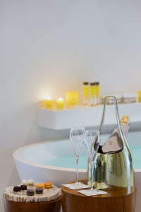 Bath ritual with candles and champagne, Cheval Blanc Randheli, Maldives