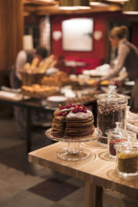 Breakfast buffet with pancakes and pastries, Le Triptyque, Cheval Blanc Courchevel