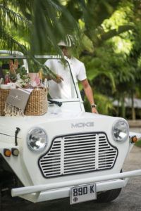 Mini Moke ready for a picnic excursion, a guest experience at Cheval Blanc St-Barth