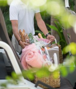 Picnic basket loaded into a Mini Moke for a guest excursion, Cheval Blanc St-Barth