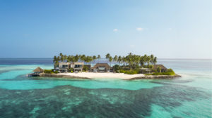 Cheval Blanc Randheli private island seen from the air, Noonu Atoll, Maldives